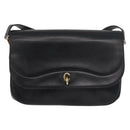 Christian Dior Shoulder Bag Leather Black Gold Auth BA12894-2