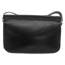Christian Dior Shoulder Bag Leather Black Gold Auth BA12894-3
