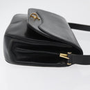 Christian Dior Shoulder Bag Leather Black Gold Auth BA12894-4