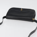 Christian Dior Shoulder Bag Leather Black Gold Auth BA12894-6