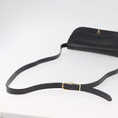 Christian Dior Shoulder Bag Leather Black Gold Auth BA12894-7