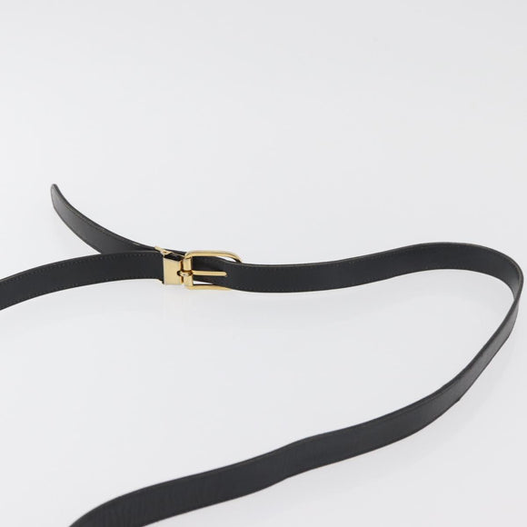 Christian Dior Shoulder Bag Leather Black Gold Auth BA12894