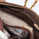 CHANEL Matelasse Chain Shoulder Bag Suede Brown Gold CC Auth BA12895-11