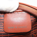 SAINT LAURENT Boston Bag Canvas Braun Auth BA12896-12