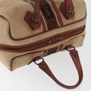 SAINT LAURENT Boston Bag Canvas Braun Auth BA12896-6