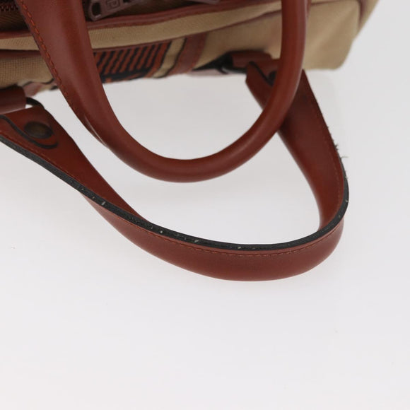 SAINT LAURENT Boston Bag Canvas Braun Auth BA12896