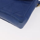 CHANEL Bicolore Waist bag Lamb Skin Blue Gold CC Auth BA12897-14