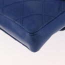 CHANEL Bicolore Waist bag Lamb Skin Blue Gold CC Auth BA12897-16
