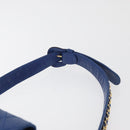CHANEL Bicolore Waist bag Lamb Skin Blue Gold CC Auth BA12897-8