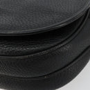 VALENTINO Shoulder Bag Leather Black Gold Auth BA12898-9