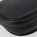 VALENTINO Shoulder Bag Leather Black Gold Auth BA12898-16