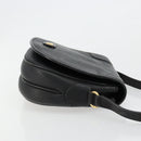 VALENTINO Shoulder Bag Leather Black Gold Auth BA12898-3