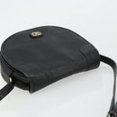VALENTINO Shoulder Bag Leather Black Gold Auth BA12898-6