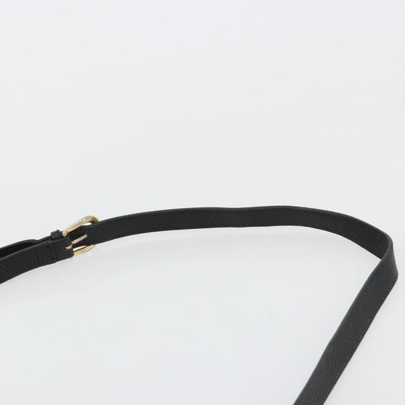 VALENTINO Shoulder Bag Leather Black Gold Auth BA12898