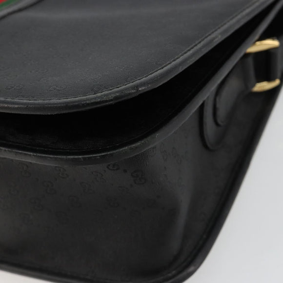 GUCCI Micro GG Supreme Web Sherry Line Tasche PVC Schwarz 001 904 0915 Auth BA12899