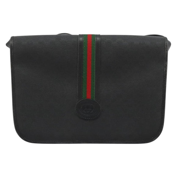 GUCCI Micro GG Supreme Web Sherry Line Tasche PVC Schwarz 001 904 0915 Auth BA12899