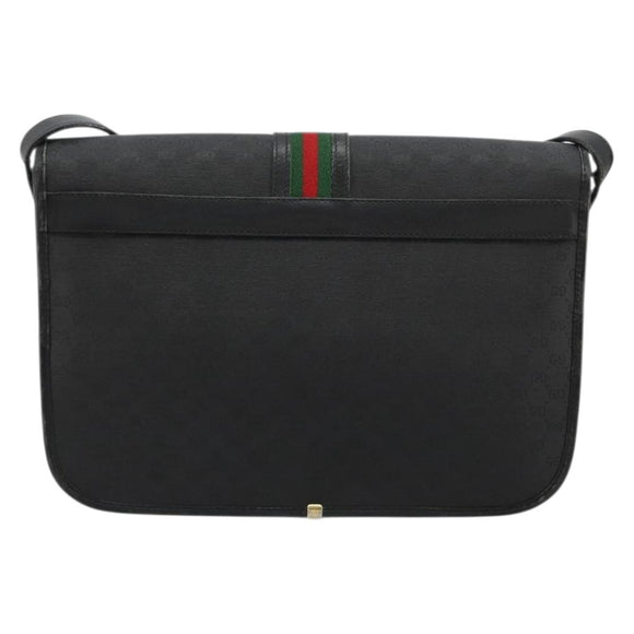 GUCCI Micro GG Supreme Web Sherry Line Tasche PVC Schwarz 001 904 0915 Auth BA12899