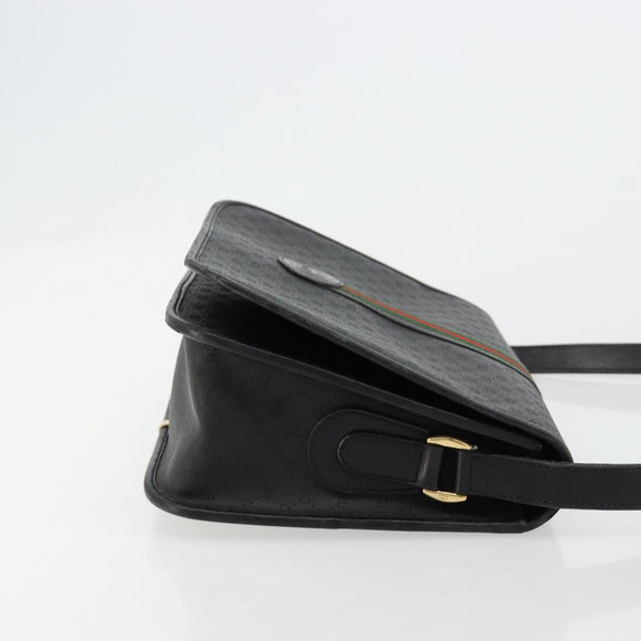 GUCCI Micro GG Supreme Web Sherry Line Tasche PVC Schwarz 001 904 0915 Auth BA12899