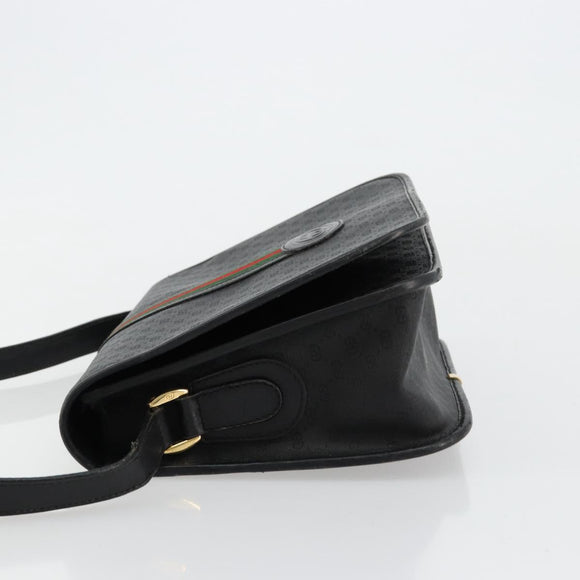 GUCCI Micro GG Supreme Web Sherry Line Tasche PVC Schwarz 001 904 0915 Auth BA12899