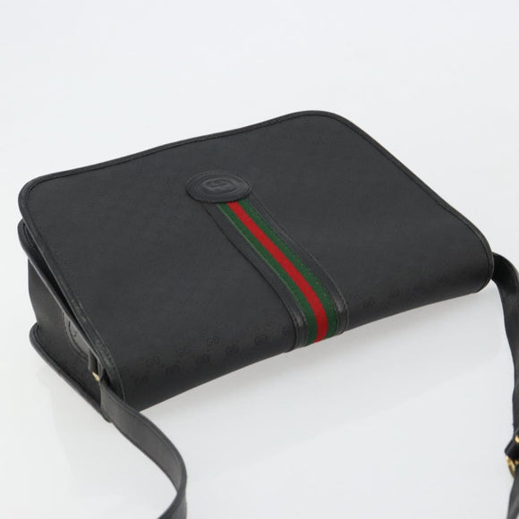 GUCCI Micro GG Supreme Web Sherry Line Tasche PVC Schwarz 001 904 0915 Auth BA12899