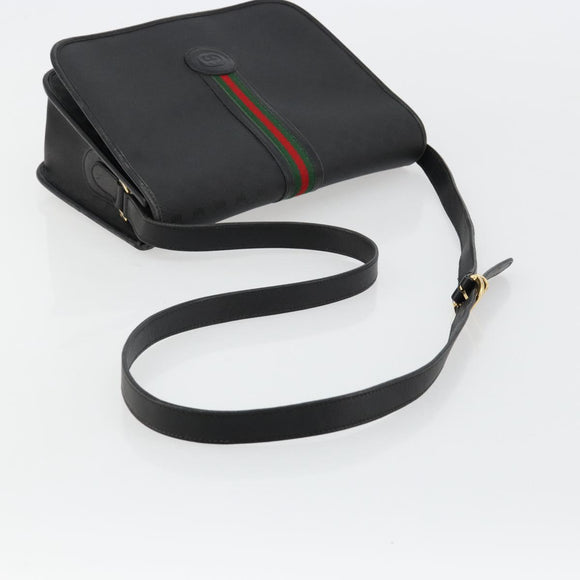 GUCCI Micro GG Supreme Web Sherry Line Tasche PVC Schwarz 001 904 0915 Auth BA12899