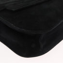Salvatore Ferragamo Shoulder Bag Suede Black Gold Auth BA12900-10