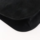 Salvatore Ferragamo Shoulder Bag Suede Black Gold Auth BA12900-12