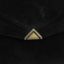 Salvatore Ferragamo Shoulder Bag Suede Black Gold Auth BA12900-14