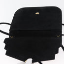 Salvatore Ferragamo Shoulder Bag Suede Black Gold Auth BA12900-15