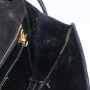Salvatore Ferragamo Shoulder Bag Suede Black Gold Auth BA12900-18