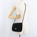 Salvatore Ferragamo Shoulder Bag Suede Black Gold Auth BA12900-23