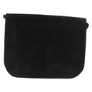 Salvatore Ferragamo Shoulder Bag Suede Black Gold Auth BA12900-3