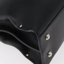 Salvatore Ferragamo Gancini Handtasche Leder Schwarz Silber Auth BA12902-12