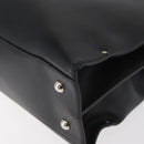 Salvatore Ferragamo Gancini Handtasche Leder Schwarz Silber Auth BA12902-13