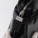 Salvatore Ferragamo Gancini Handtasche Leder Schwarz Silber Auth BA12902-15