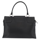 Salvatore Ferragamo Gancini Handtasche Leder Schwarz Silber Auth BA12902-3