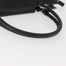 Salvatore Ferragamo Gancini Handtasche Leder Schwarz Silber Auth BA12902-7