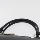 Salvatore Ferragamo Gancini Handtasche Leder Schwarz Silber Auth BA12902-8