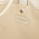 CHANEL Tote Bag Canvas White Silver CC Auth BA12904A-10