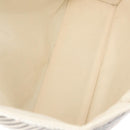 CHANEL Tote Bag Canvas White Silver CC Auth BA12904A-11