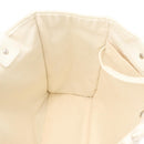 CHANEL Tote Bag Canvas White Silver CC Auth BA12904A-18