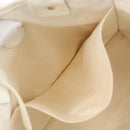 CHANEL Tote Bag Canvas White Silver CC Auth BA12904A-20