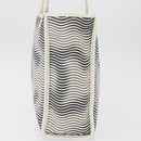 CHANEL Tote Bag Canvas White Silver CC Auth BA12904A-3