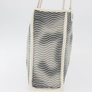 CHANEL Tote Bag Canvas White Silver CC Auth BA12904A-4