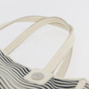 CHANEL Tote Bag Canvas White Silver CC Auth BA12904A-8