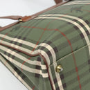 Burberry Nova Check Tote Bag PVC Groen Goud Auth BA12905-13
