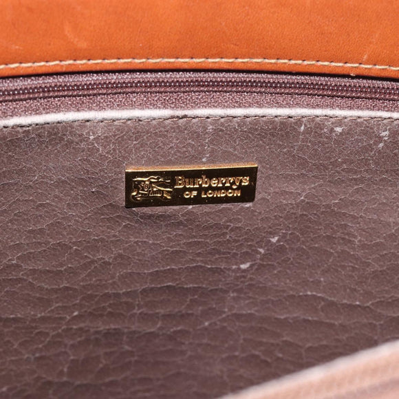 Burberry Nova Check Tote Bag PVC Groen Goud Auth BA12905