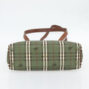 Burberry Nova Check Tote Bag PVC Groen Goud Auth BA12905-9