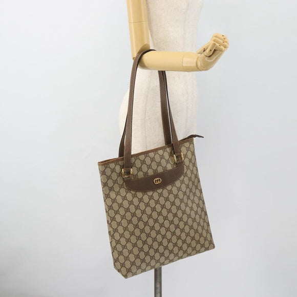 GUCCI GG Supreme Tote Bag PVC Beige Gold 002 39 6130 Auth BA12912