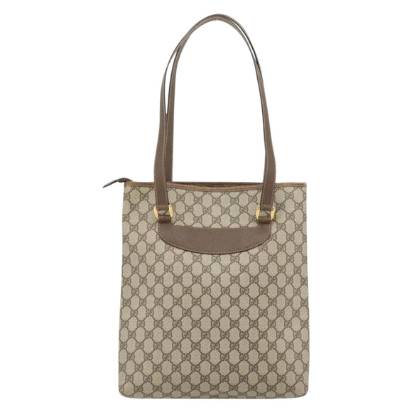 GUCCI GG Supreme Tote Bag PVC Beige Gold 002 39 6130 Auth BA12912